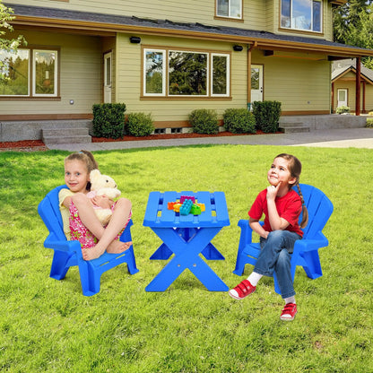 3-Piece Plastic Children Table Chair Set, Blue - Gallery Canada