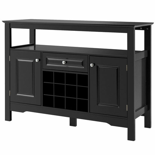 Elegant Classical Multifunctional Wooden Wine Cabinet Table, Black Sideboards Cabinets & Buffets   at Gallery Canada