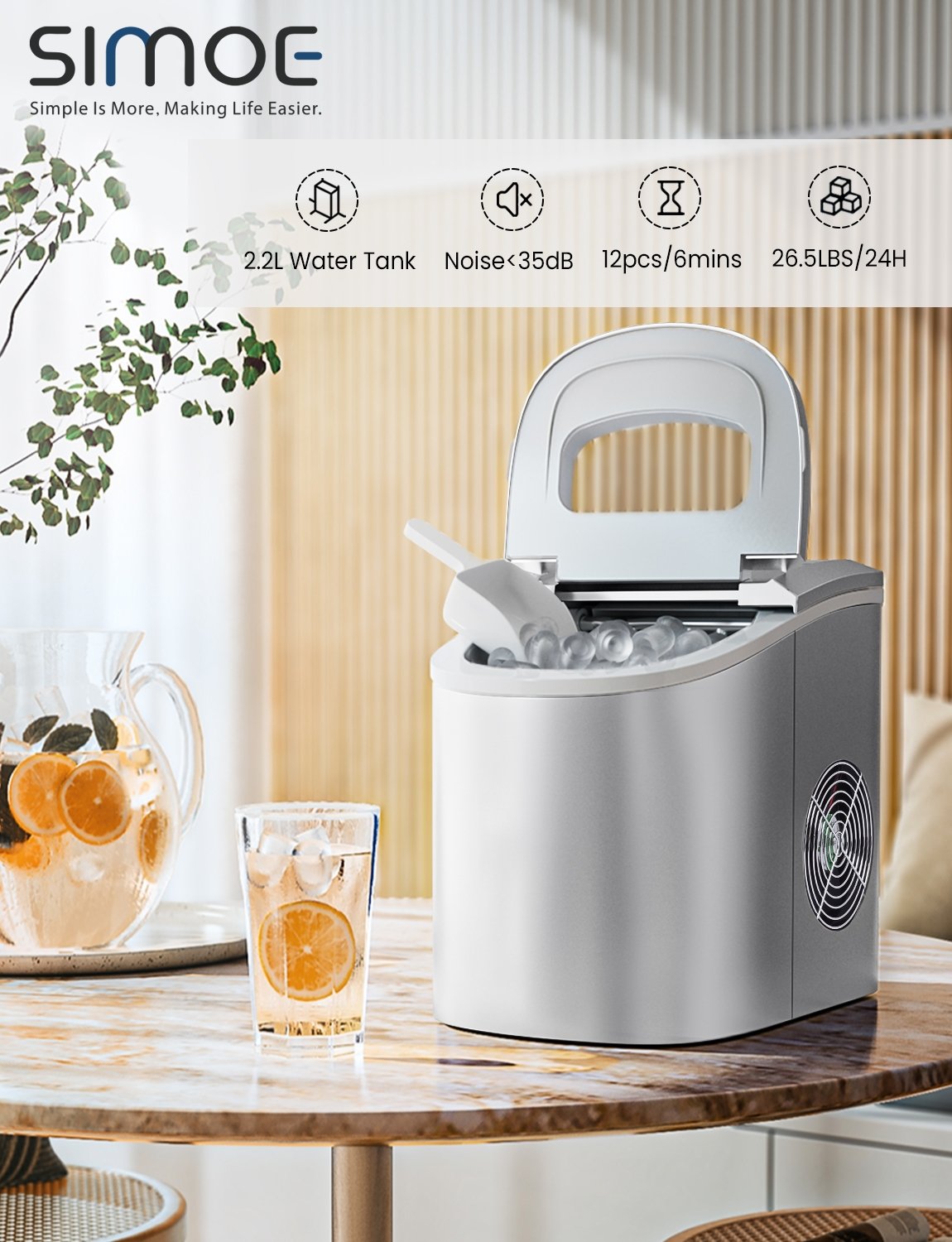 Mini Portable Compact Electric Ice Maker Machine, Silver Ice Makers   at Gallery Canada