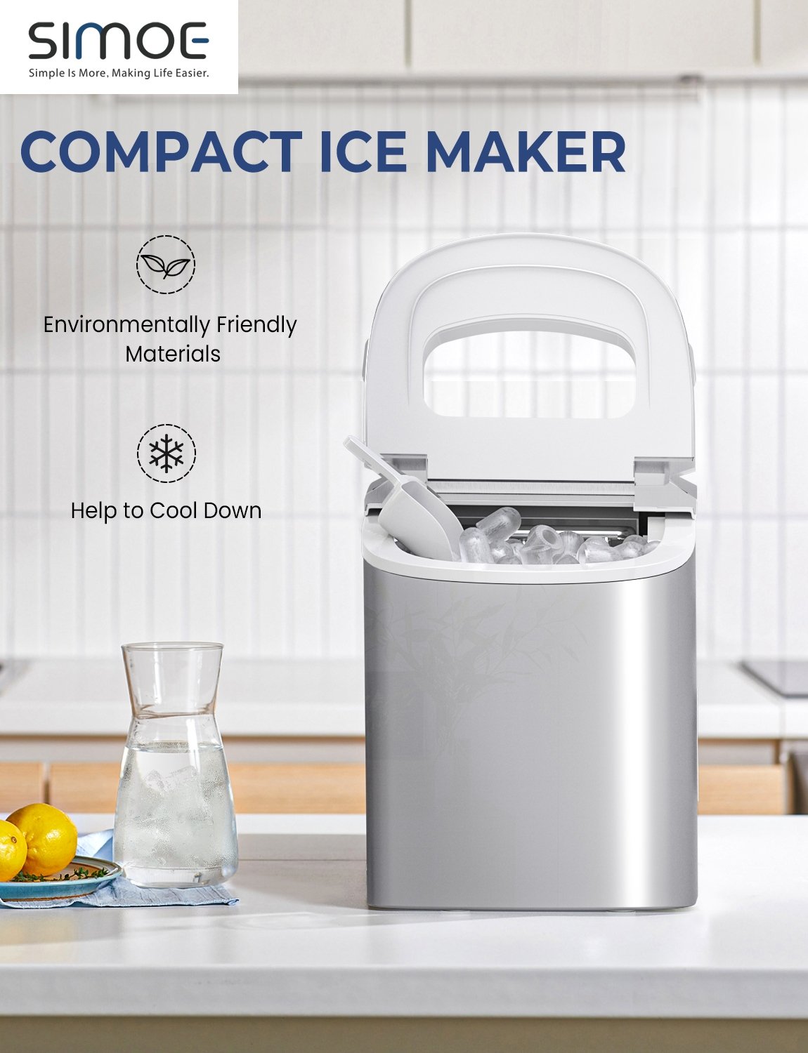 Mini Portable Compact Electric Ice Maker Machine, Silver Ice Makers   at Gallery Canada