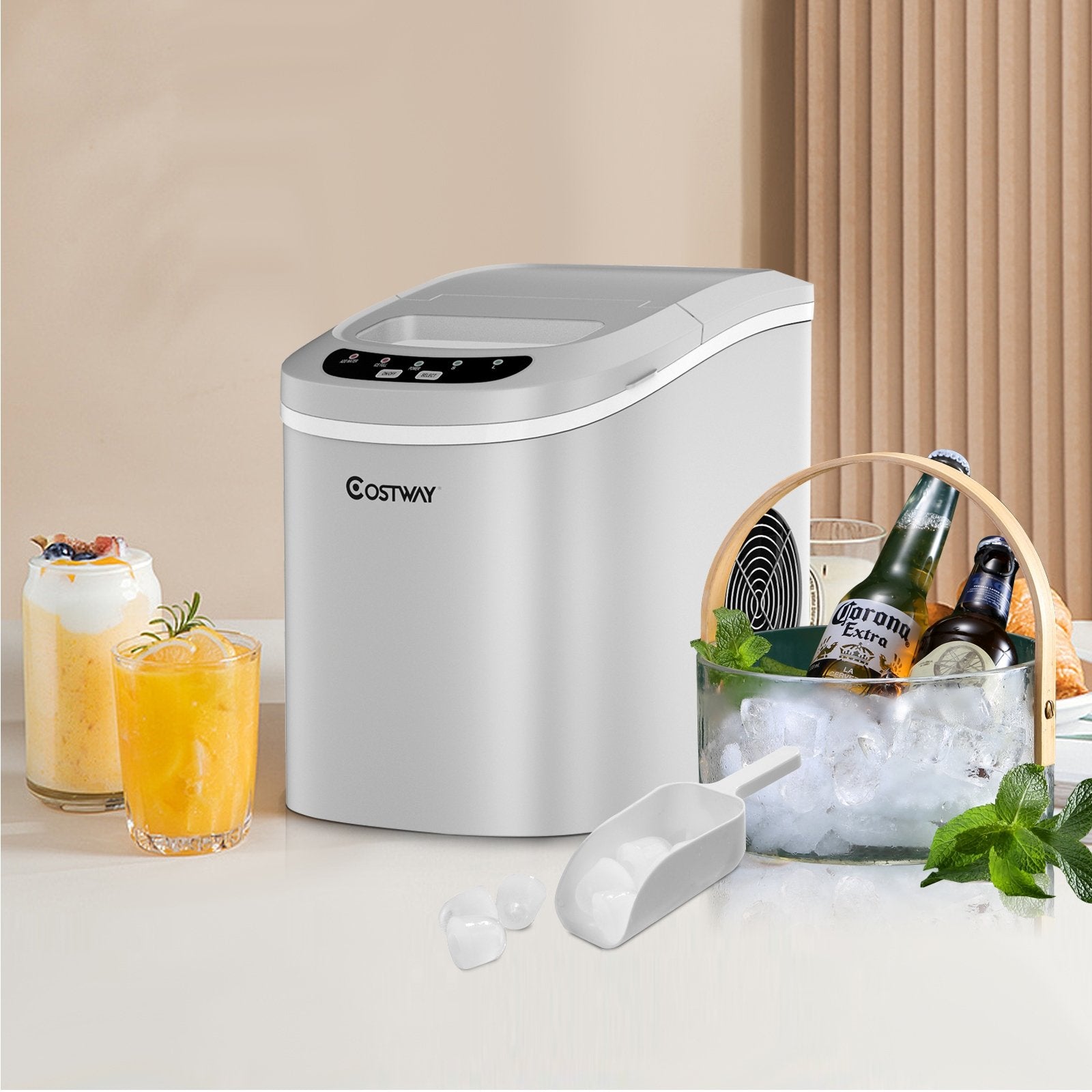 Mini Portable Compact Electric Ice Maker Machine, Silver Ice Makers   at Gallery Canada