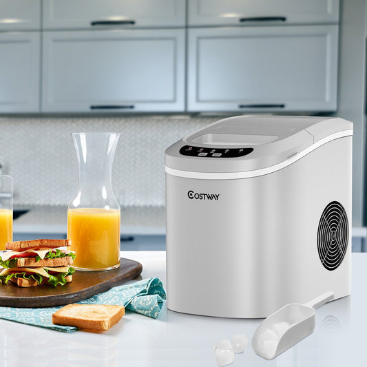 Mini Portable Compact Electric Ice Maker Machine, Silver - Gallery Canada