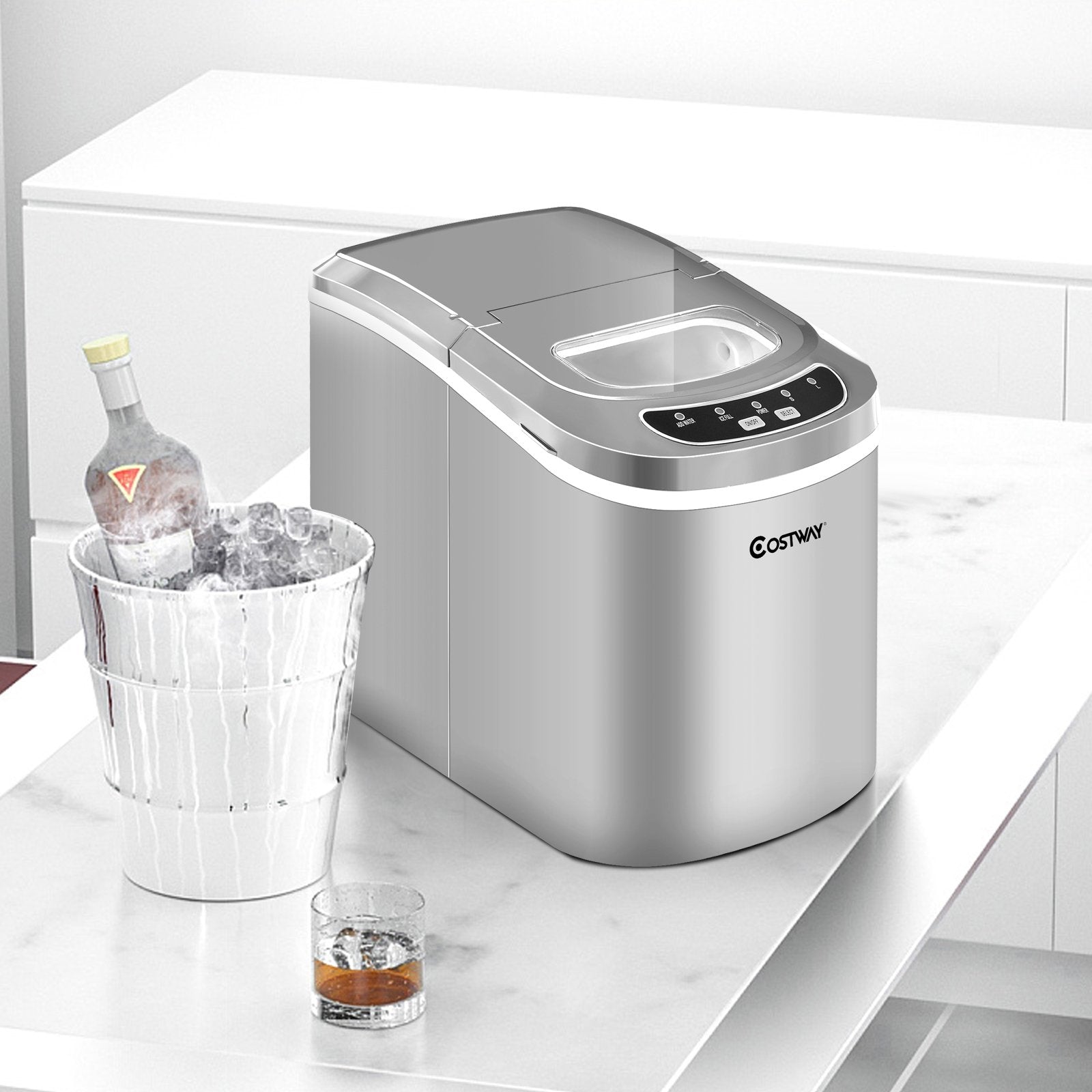 Mini Portable Compact Electric Ice Maker Machine, Silver Ice Makers   at Gallery Canada