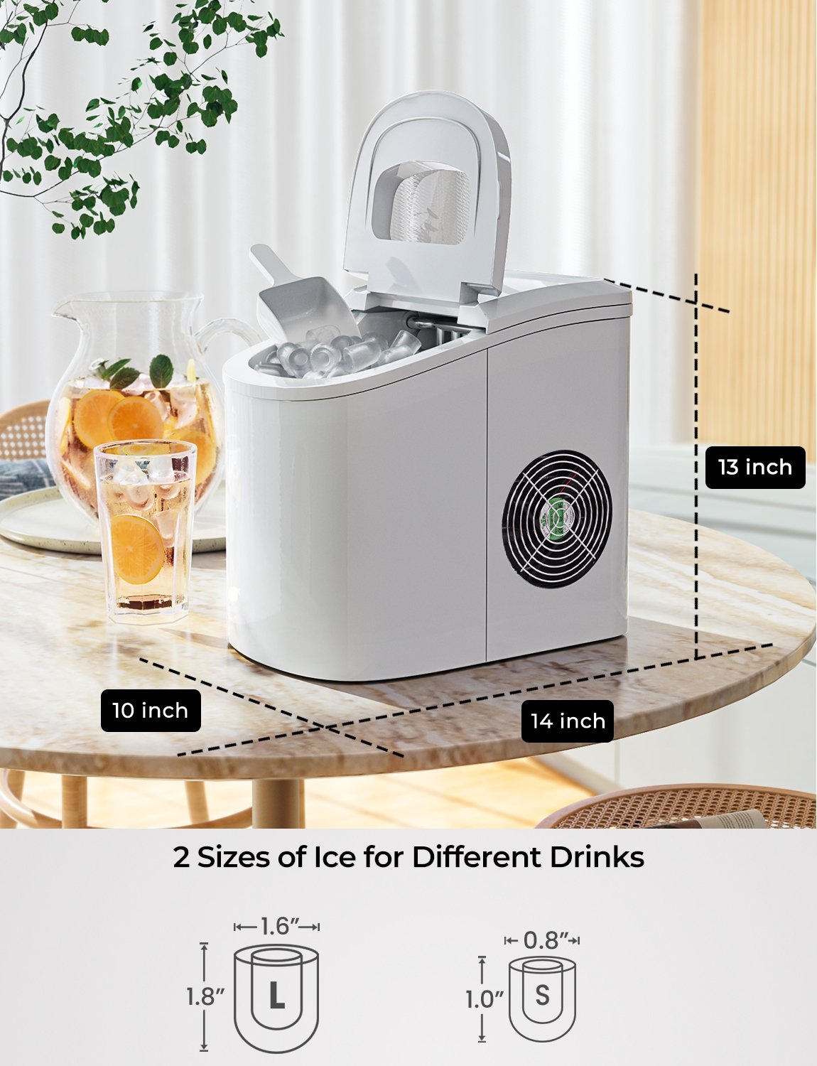 Mini Portable Compact Electric Ice Maker Machine, White Ice Makers   at Gallery Canada