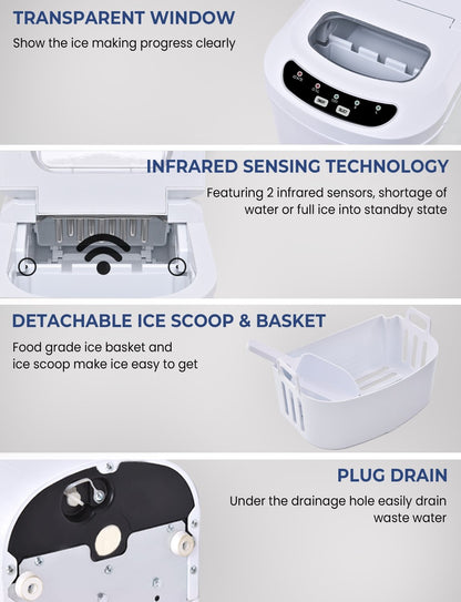 Mini Portable Compact Electric Ice Maker Machine, White Ice Makers   at Gallery Canada