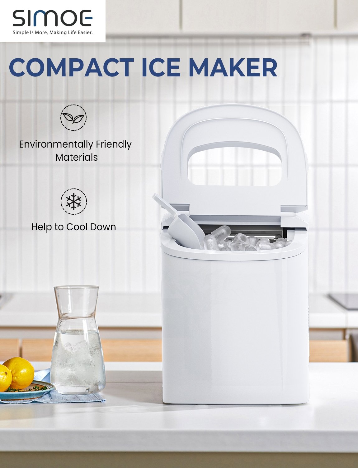 Mini Portable Compact Electric Ice Maker Machine, White Ice Makers   at Gallery Canada