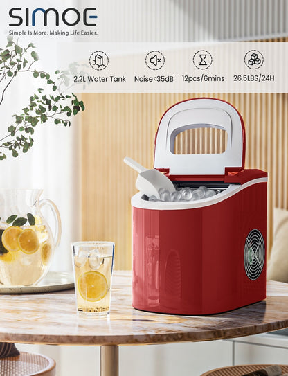 Mini Portable Compact Electric Ice Maker Machine, Red Ice Makers   at Gallery Canada