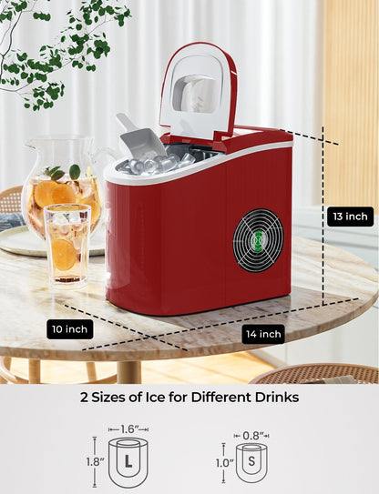 Mini Portable Compact Electric Ice Maker Machine, Red Ice Makers   at Gallery Canada