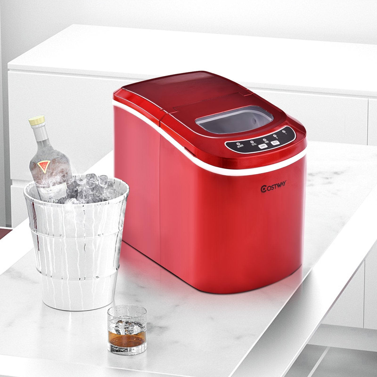 Mini Portable Compact Electric Ice Maker Machine, Red Ice Makers   at Gallery Canada