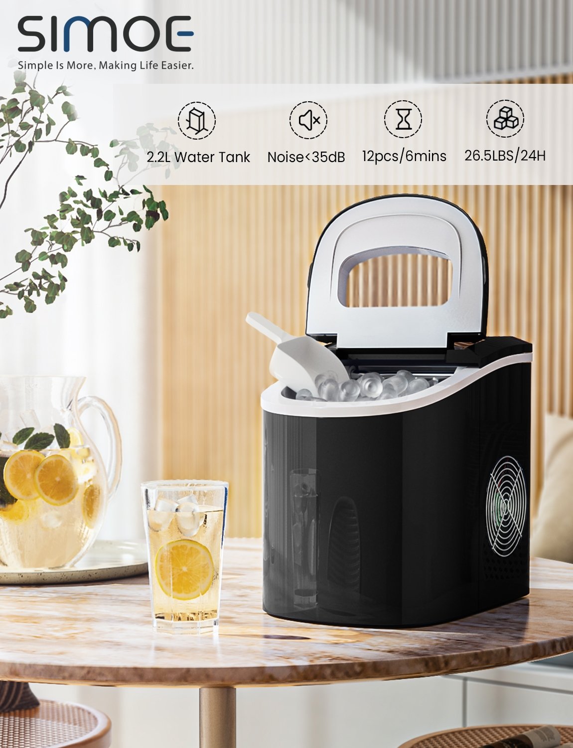 Mini Portable Compact Electric Ice Maker Machine, Black Ice Makers   at Gallery Canada