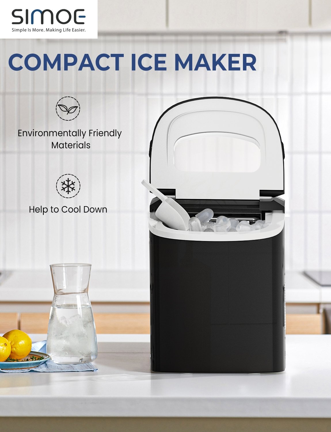 Mini Portable Compact Electric Ice Maker Machine, Black Ice Makers   at Gallery Canada