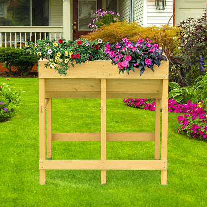 Raised Wooden V Planter Elevated Vegetable Flower Bed, Yellow Raised Garden Beds   at Gallery Canada