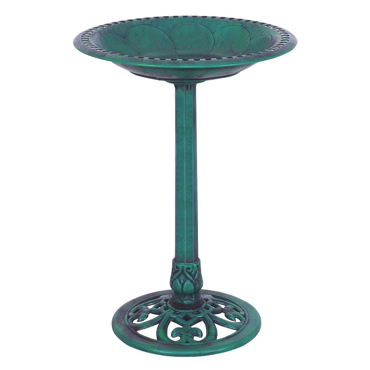 Outdoor Garden Green Pedestal Bird Bath Feeder, Green Chicken Coops   at Gallery Canada