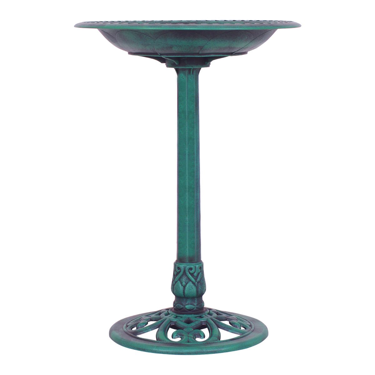 Outdoor Garden Green Pedestal Bird Bath Feeder, Green Chicken Coops   at Gallery Canada