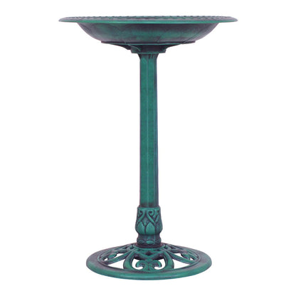 Outdoor Garden Green Pedestal Bird Bath Feeder, Green - Gallery Canada