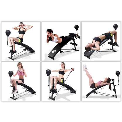 Adjustable Incline Curved Workout Fitness Sit Up Bench, Black Benches Racks & Bars   at Gallery Canada