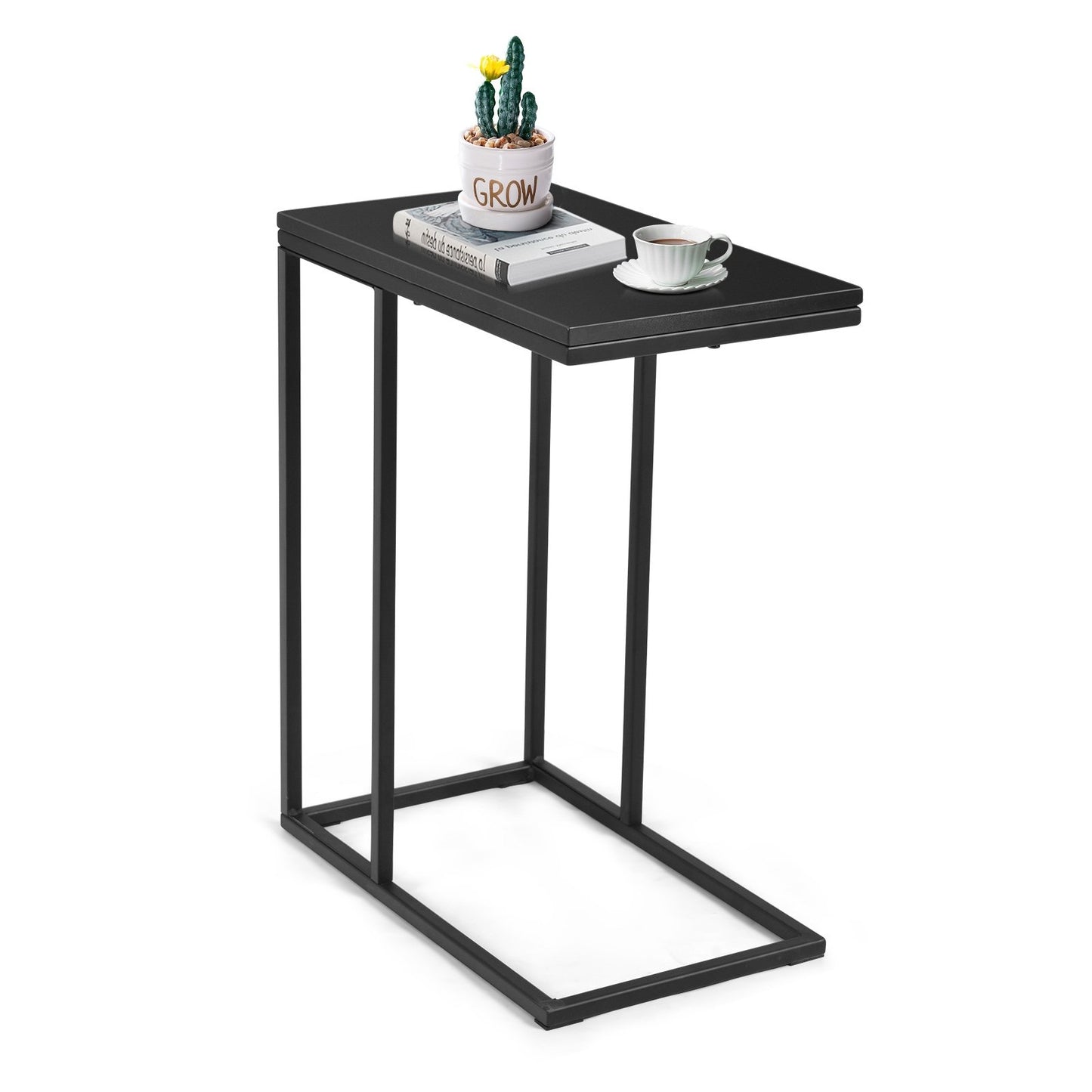 Coffee Tray Sofa Side End Table, Black - Gallery Canada