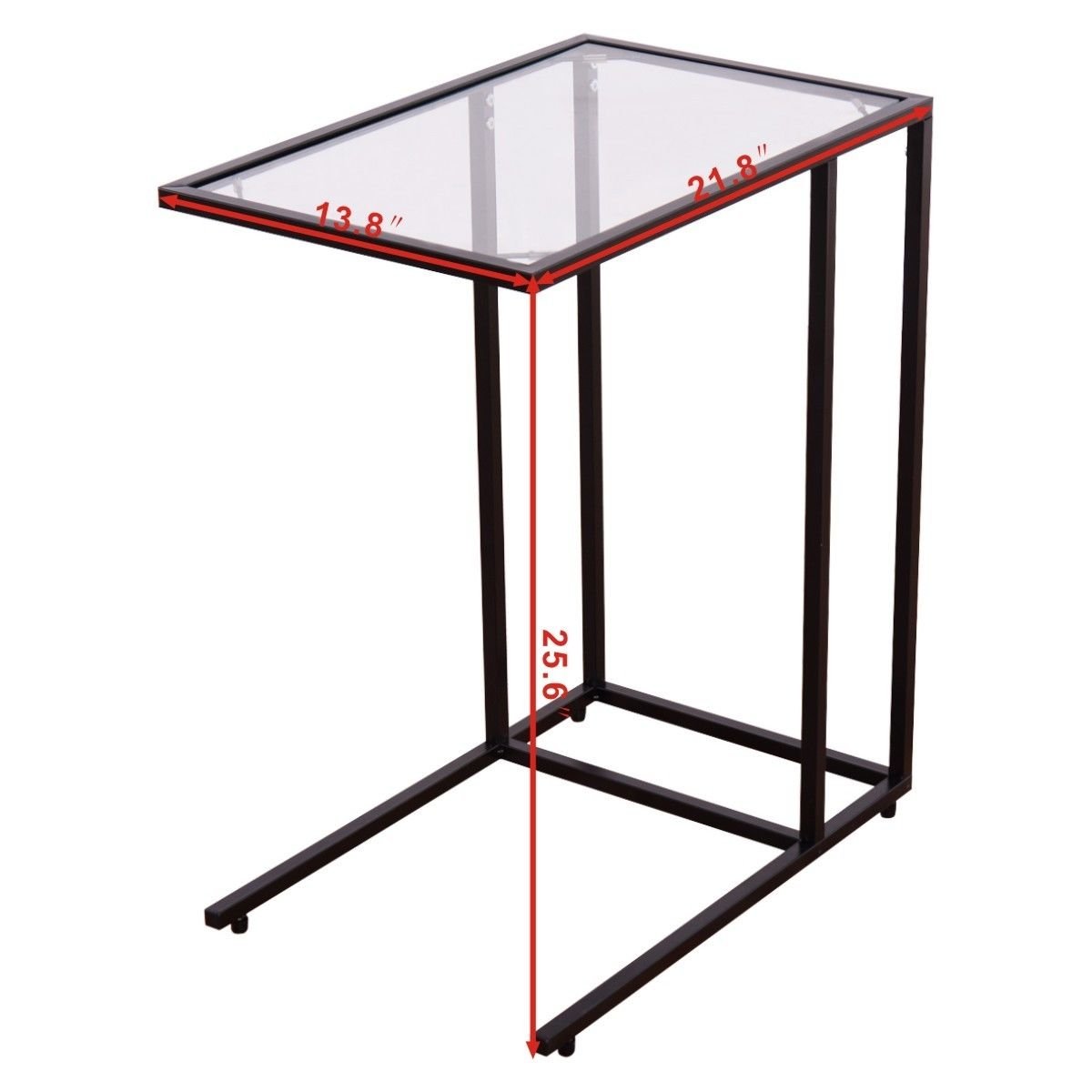 Sofa End Table Coffee Side Table with Glass Top, Black End & Side Tables   at Gallery Canada