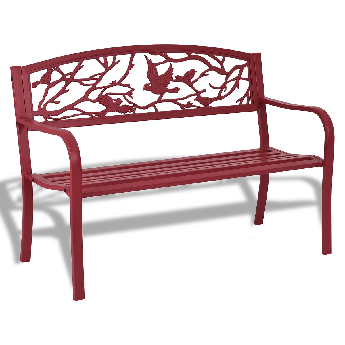 Patio Garden Bench Park Yard Outdoor Furniture, Red Outdoor Benches   at Gallery Canada