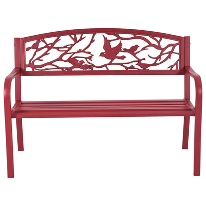 Patio Garden Bench Park Yard Outdoor Furniture, Red Outdoor Benches   at Gallery Canada