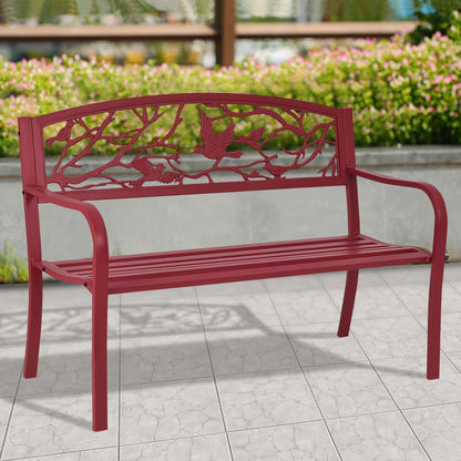 Patio Garden Bench Park Yard Outdoor Furniture, Red Outdoor Benches   at Gallery Canada