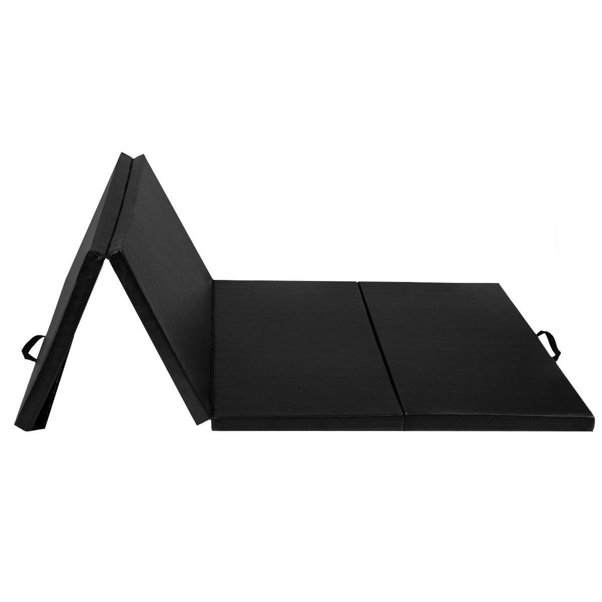 4 Feet x 10 Feet Thick Folding Panel Gymnastics Mat, Black Yoga & Gym Mats   at Gallery Canada