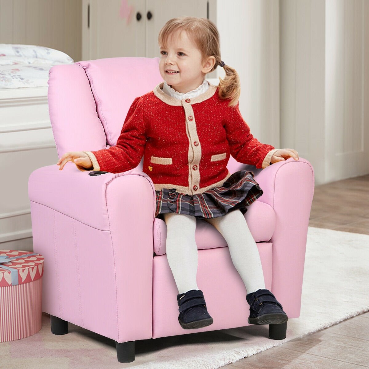 Kids Recliner Armchair Sofa, Pink Kids Chairs & Seating   at Gallery Canada