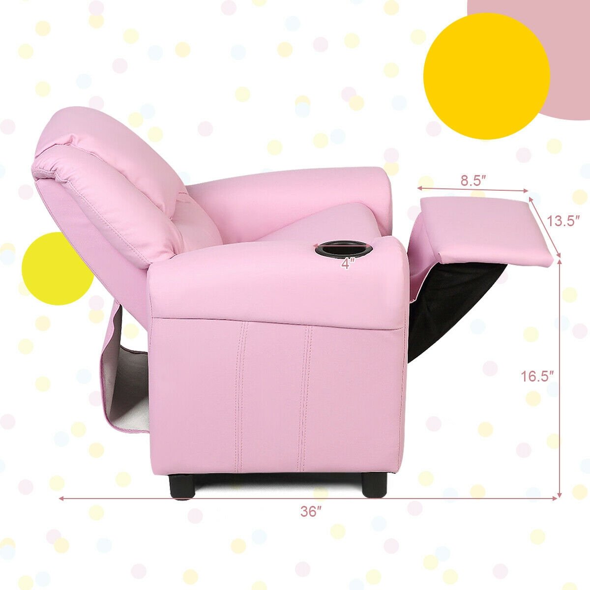 Kids Recliner Armchair Sofa, Pink Kids Chairs & Seating   at Gallery Canada