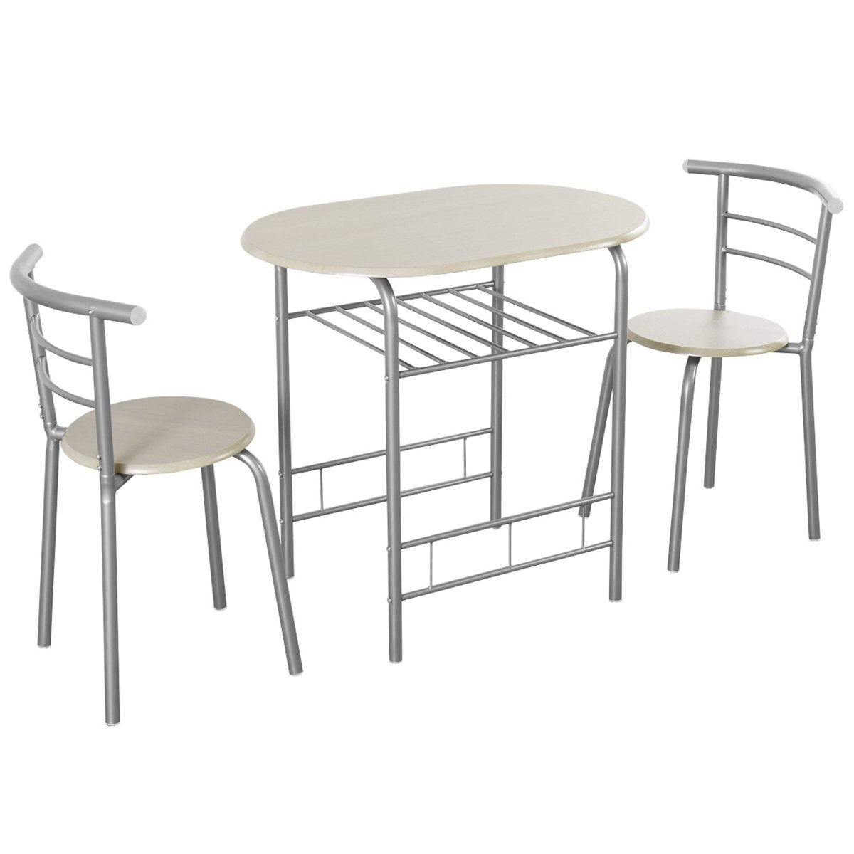 3-Piece Space-Saving Bistro Set for Kitchen and Apartment, Light Gray - Gallery Canada
