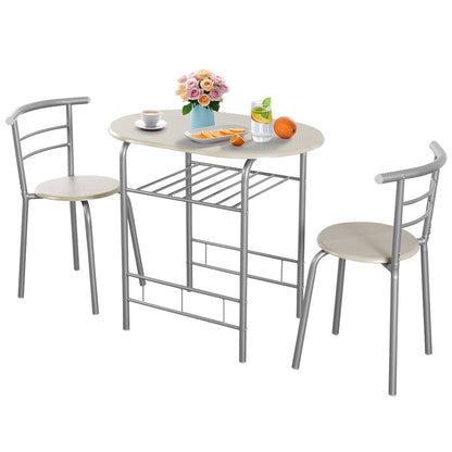 3-Piece Space-Saving Bistro Set for Kitchen and Apartment, Light Gray Dining Room Sets   at Gallery Canada