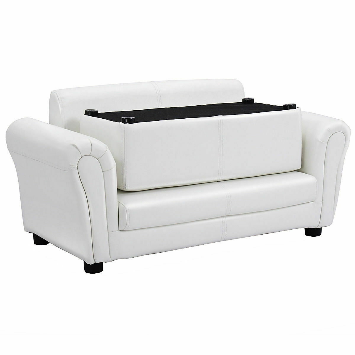 Soft Kids Double Sofa with Ottoman, White Kids Chairs & Seating   at Gallery Canada