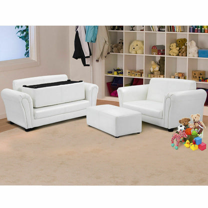 Soft Kids Double Sofa with Ottoman, White Kids Chairs & Seating   at Gallery Canada