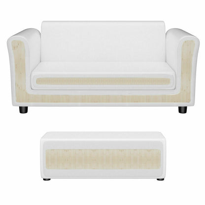 Soft Kids Double Sofa with Ottoman, White Kids Chairs & Seating   at Gallery Canada