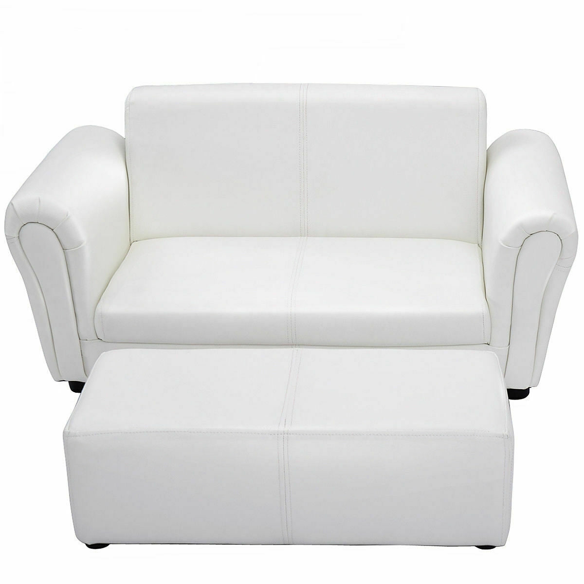 Soft Kids Double Sofa with Ottoman, White Kids Chairs & Seating White  at Gallery Canada