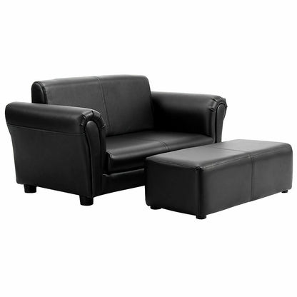 Black/White Kids Double Sofa with Ottoman, Black Kids Chairs & Seating   at Gallery Canada