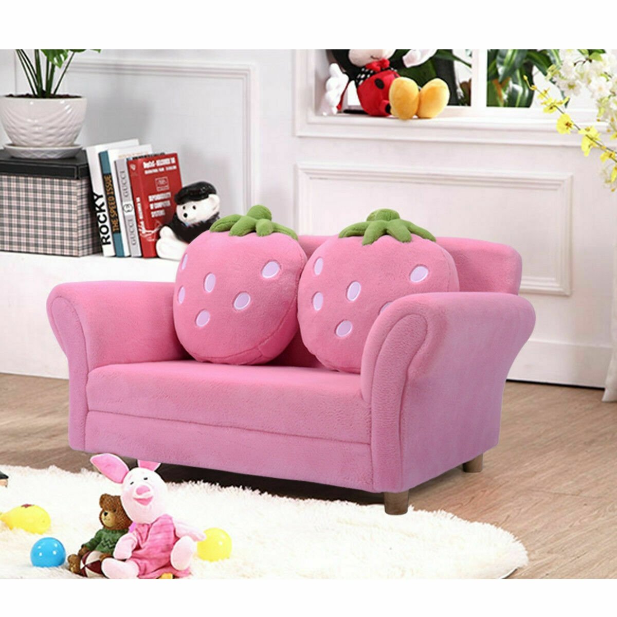 BL/PI Kids Strawberry Armrest Chair Sofa, Pink Kids Chairs & Seating   at Gallery Canada