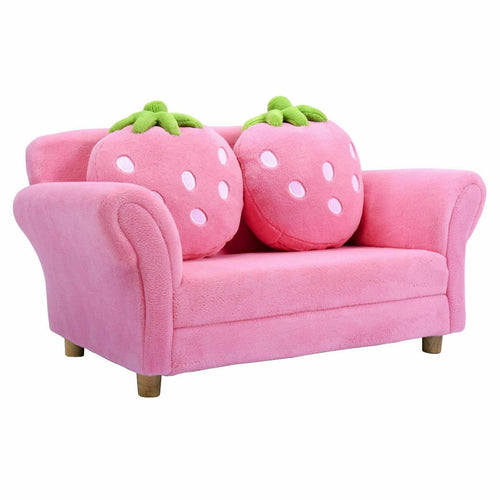 Kids Strawberry Armrest Chair Sofa, Pink