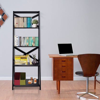 4-Tier Ladder Space-saving Bookshelf, Black - Gallery Canada