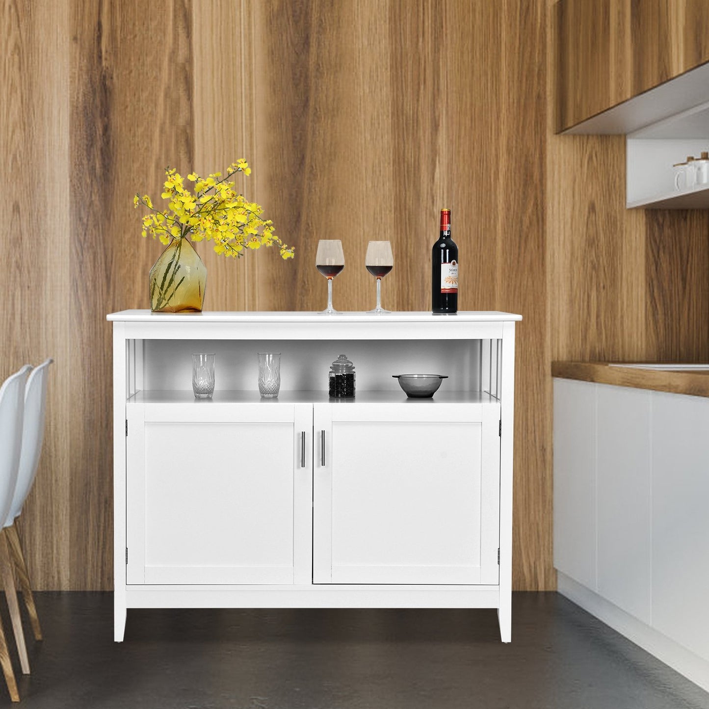 Modern Practical and Beautiful Wooden Kitchen Lockers with Large Storage Space, White Sideboards Cabinets & Buffets   at Gallery Canada