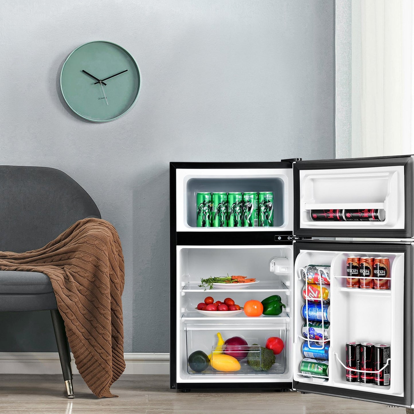 3.2 cu ft. Compact Stainless Steel Refrigerator, Gray Refrigerators   at Gallery Canada