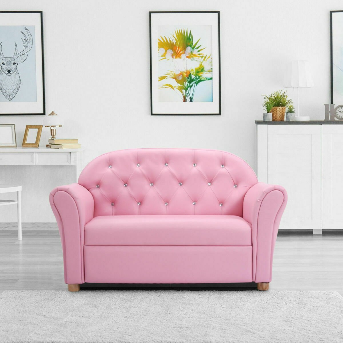 Kids Princess Armrest Chair Lounge Couch, Pink Kids Chairs & Seating   at Gallery Canada