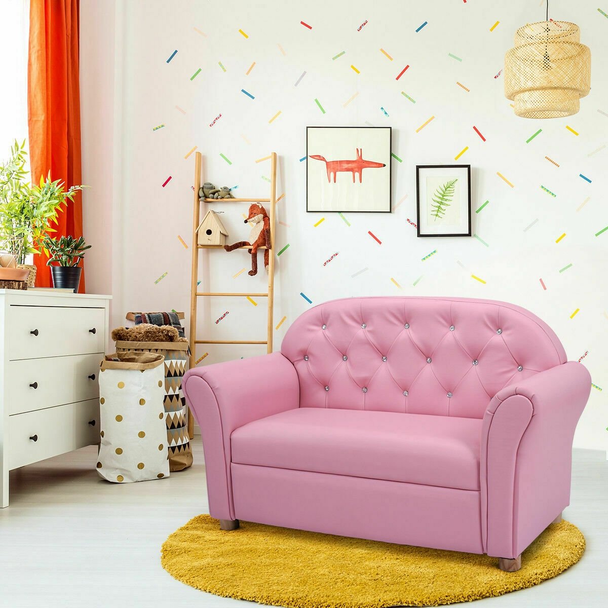 Kids Princess Armrest Chair Lounge Couch, Pink Kids Chairs & Seating   at Gallery Canada