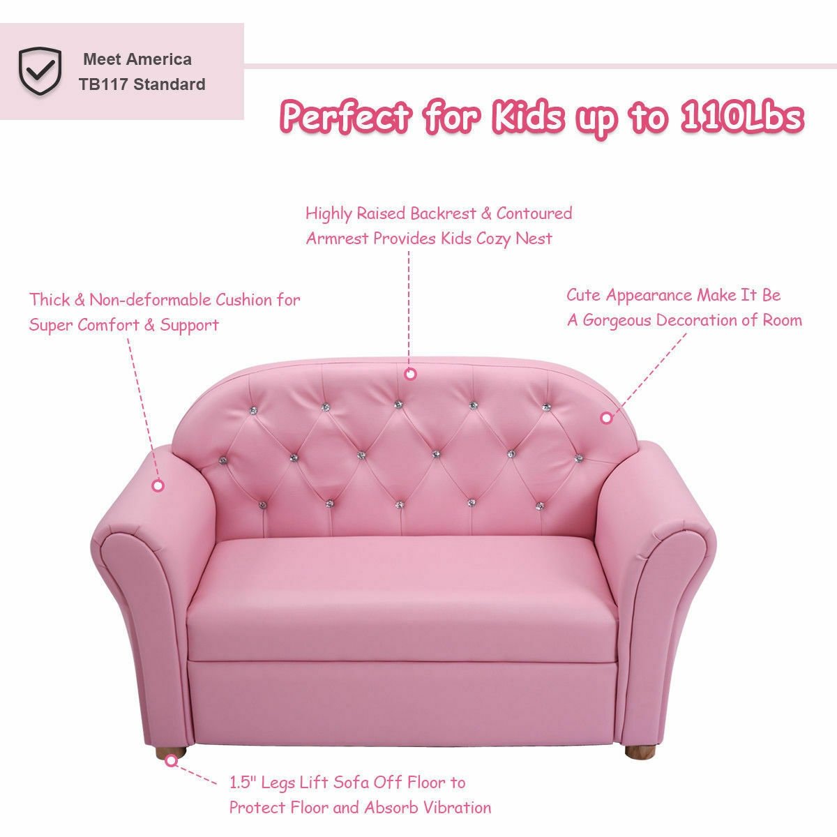 Kids Princess Armrest Chair Lounge Couch, Pink Kids Chairs & Seating   at Gallery Canada