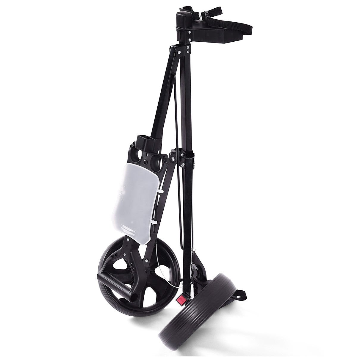 Folding 2 Wheels Push Pull Golf Cart Trolley with Scoreboard, Black Golf   at Gallery Canada