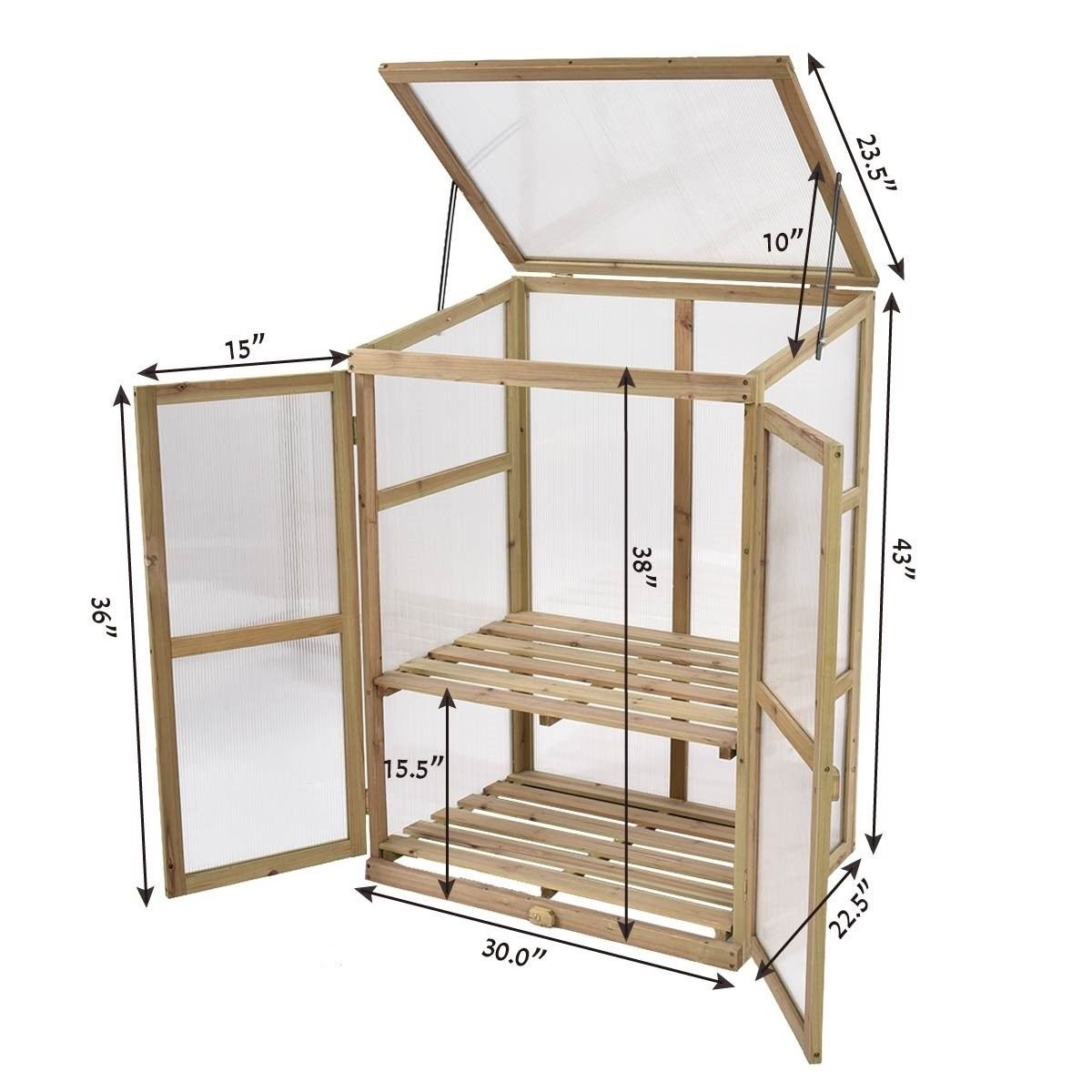 Garden Portable Wooden Raised Plants Greenhouse, Gray Greenhouses   at Gallery Canada