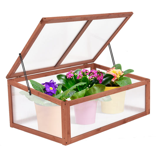 Outdoor Indoor Garden Portable Wooden Greenhouse, Brown Greenhouses Brown  at Gallery Canada