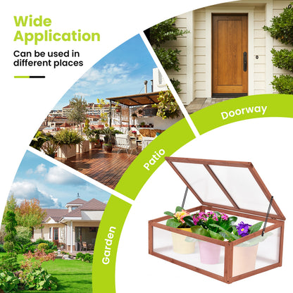 Outdoor Indoor Garden Portable Wooden Greenhouse, Brown Greenhouses   at Gallery Canada