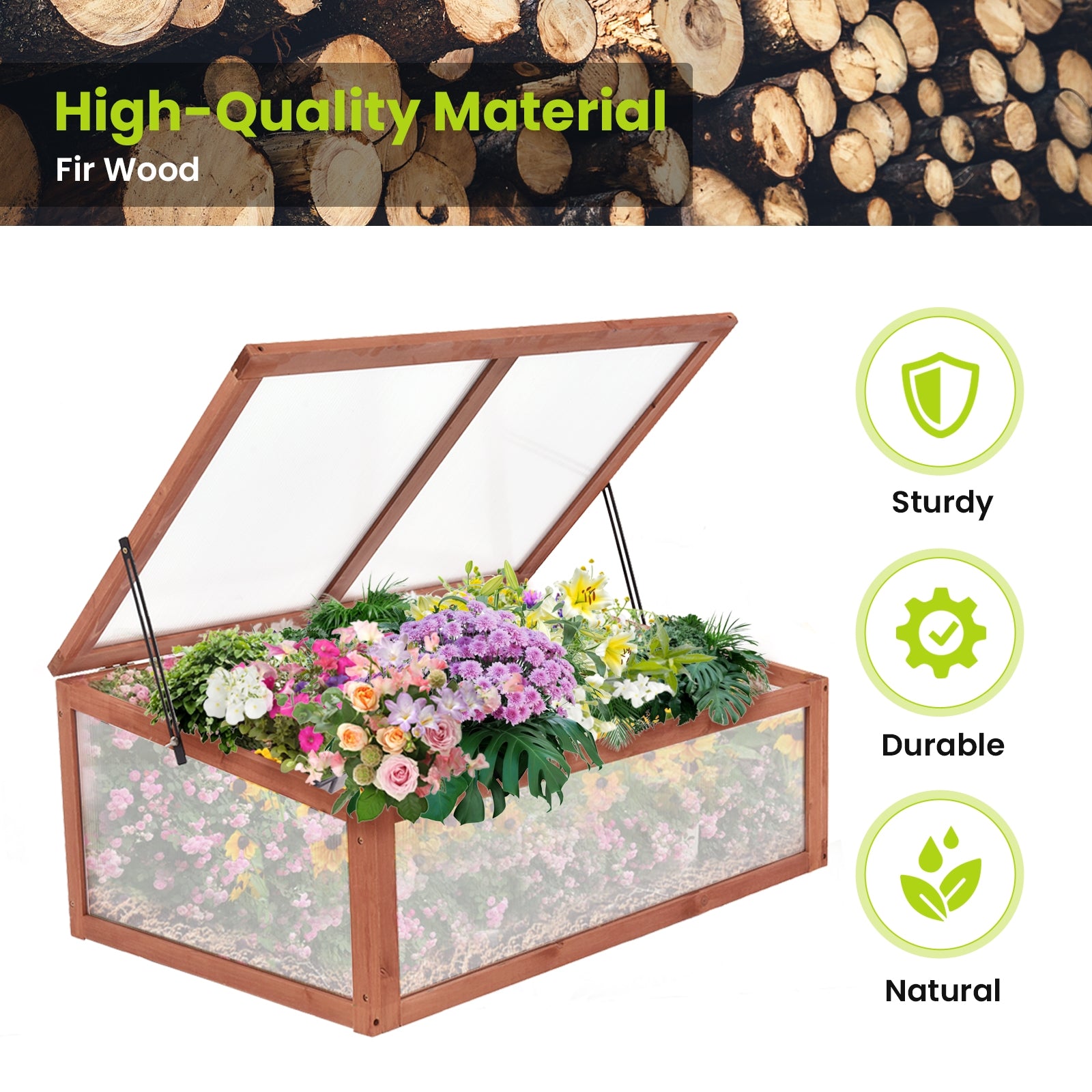 Outdoor Indoor Garden Portable Wooden Greenhouse, Brown Greenhouses   at Gallery Canada