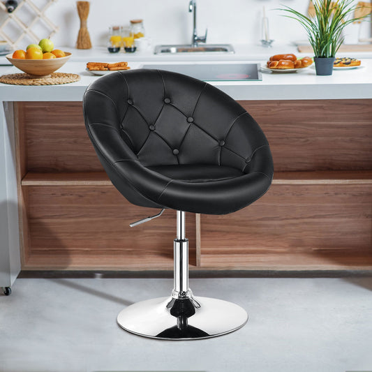 1 Piece Adjustable Modern Swivel Round Tufted, Black Leisure Chairs Black  at Gallery Canada