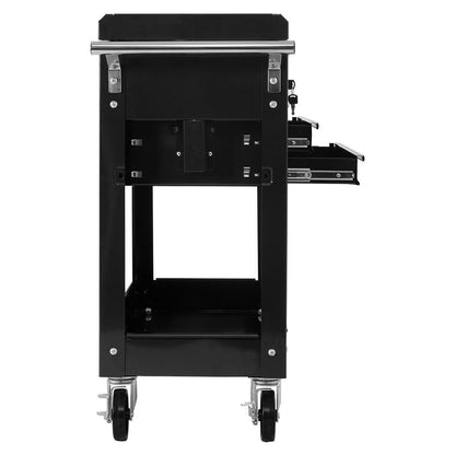 Rolling Mechanics Tool Cart Slide Top Utility Storage Cabinet Organizer 2 Drawers, Black - Gallery Canada